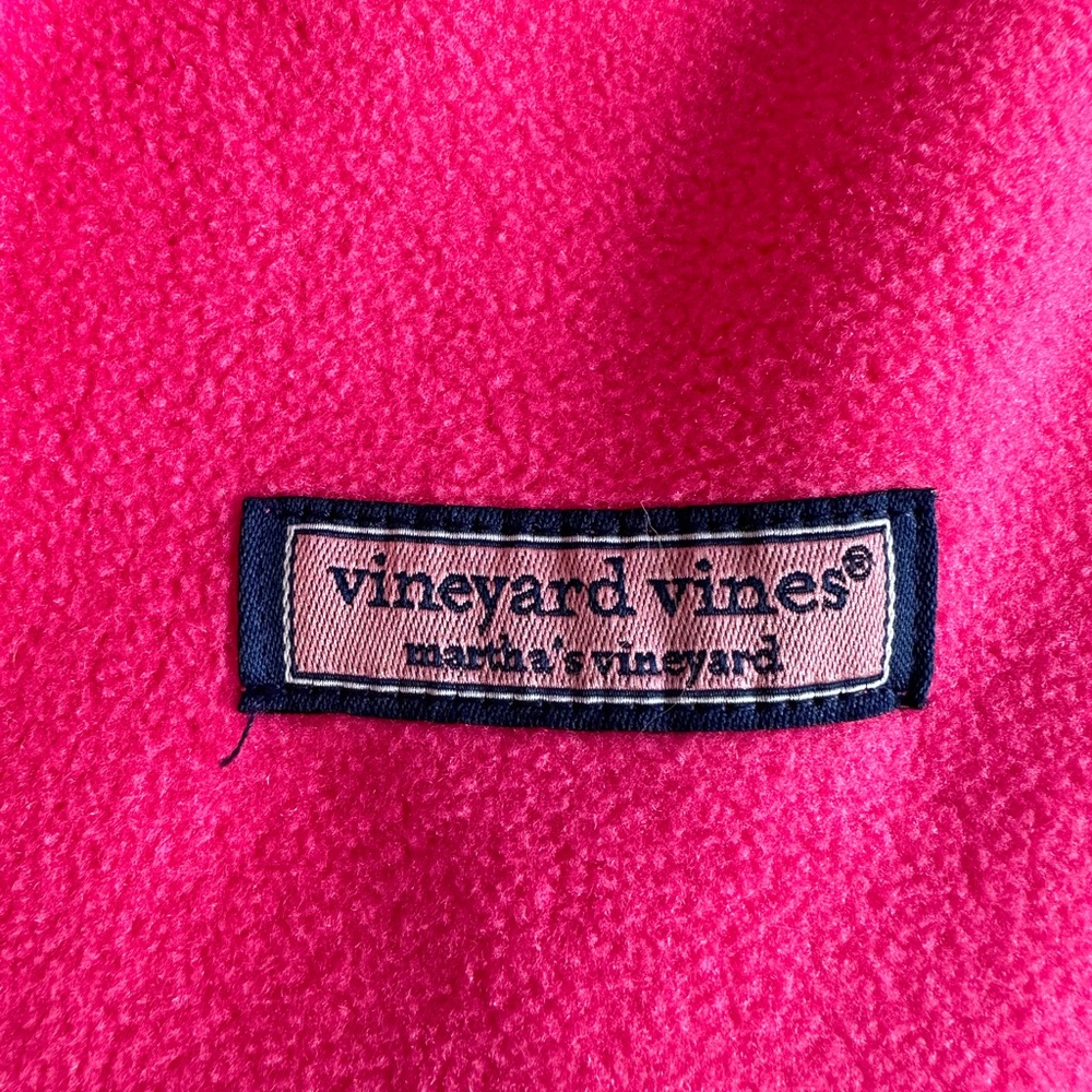 Vineyard Vines bright pink preppy flattering fleece zip-up vest women’s size S. - Picture 3 of 14